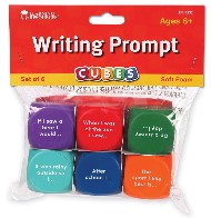 Writing Prompt Cubes encourage young writers by giving them ideas to write about.